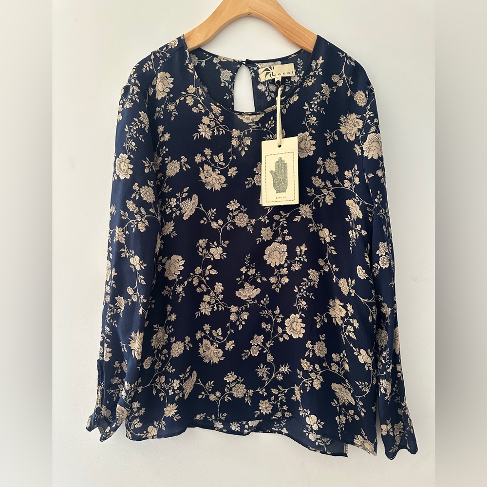 NWT Emy Blouse in silk floral by Local Apparel
